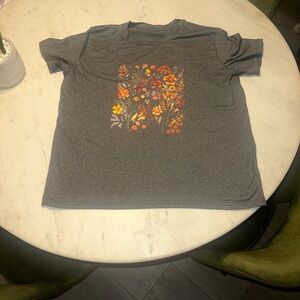 Heather Gray Tee with Orange & Yellow Floral Print size
xL
